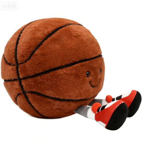 YUPDFGB Basketball Plüsche Spielzeug, 3D Basketball Plüsch Kissen, Basket-Ball weiches Spielzeug Kissen gefüllt, Sport Theme Plüsch Spielzeug Kis-Sen, Sport Geschenk für Kinder Jungen Mädchen