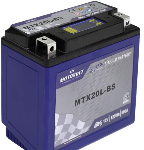 Motorradbatterie motoVolt Lithium MTX20L-BS / YTX20L-BS CCA:500A