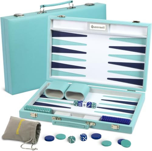 Juego de backgammon turquesa