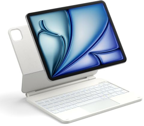 Inateck Custodia Tastiera iPad Air 11 M4 2026/M3/M2,Supporto Flottante | iPad Air 5/4, Pro 11, 7 colori retroilluminato, touchpad, braccio flottante, NeoMagic SE, Bianco