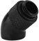 Richer-R G1 / 4 Zoll Gewinde Adapter, Messing 45 Grad Drehadapter Biegewinkel Rotary Fitting Adapter für CPU Wasserkühlung Kühlkörper Schwarz