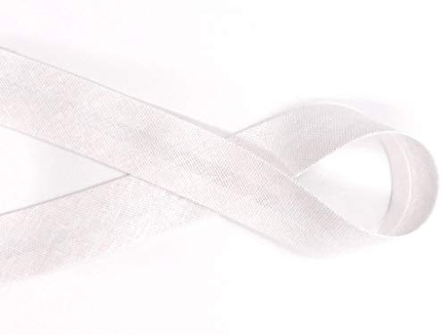 Schrägband Baumwolle frei Farbwahl, 18mm, 14 Farben 3m, 5m, 10m (Weiß, 3m)