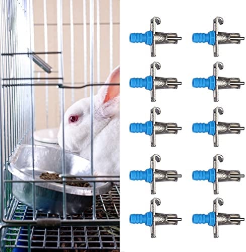 10PCS Automatic Rabbit Water Feeder Nipple Waterer Watering System with Double Springs for Rabbits, Guinea Pigs, Hamsters and Other Small Animals