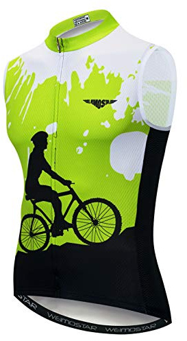 Weimostar Maillot de cyclisme sans manches pour hommes - Haut de vélo de course - Gilet de course, L = Brust 96-102 cm