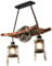 Rustikale Holz Pendelleuchte Vintage Eiche Hängeleuchte Esstisch Esszimmer Kronleuchter Industrial Metal Deckenleuchte Retro Deckenlampe Industrielampe Landhaus Leuchte Bar Droplight Schatten