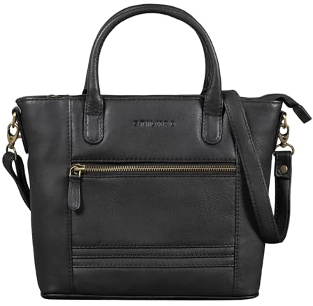 STILORD 'Meghan' Leder Handtasche Damen Umhängetasche Klein Ledertasche für Frauen zum Umhängen und Ausgehen Elegante Schultertasche Henkeltasche Echtleder, Farbe:schwarz