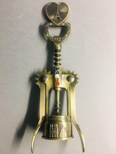VIANAYA Tire Bouchon métal Paris Tour Eiffel et Autres Monuments de Paris - Couleur dorée - Taille 19CM