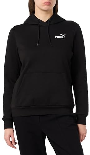 PUMA Damen Ess Logo Hoodie Tr Sweatshirt, Black, S