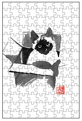 artboxONE-Puzzle S (112 Teile) Tiere Cat in The Box - Puzzle cat Chat Japan