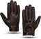 MGGMOKAY Herren Leder Autohandschuhe Touchscreen Lederhandschuhe Ungefüttert,BrarnKamel,M
