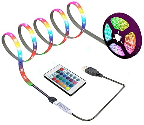 sinzau LED Lichtleiste mit 24 Tasten Fernbedienung, 1M USB LED Leuchte für Party und DIY Dekoration