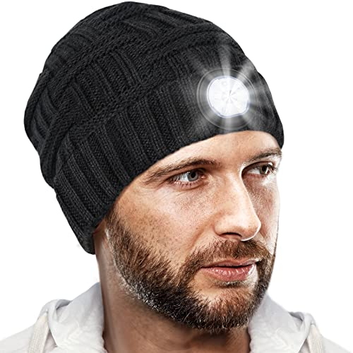 Lustige Geschenke für Männer Weihnachten, Herren Mütze mit LED Licht Teenager Geschenke für Papa Vater Bruder Ehemann Onkel Geburtstagsgeschenk Kleine Geschenke Adventskalender zum Befüllen Männer