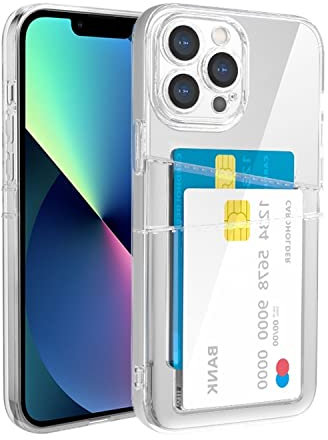 König Design Handyhülle kompatibel mit Apple iPhone 13 Schutzhülle Case Cover Kartenfach Transparent