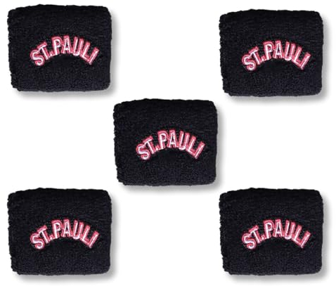 Sonia Originelli Schweißband Fanartikel Europameisterschaft EM WM Fussball Accessoire Armband Nationalfarben Farbe: St. Pauli schwarz