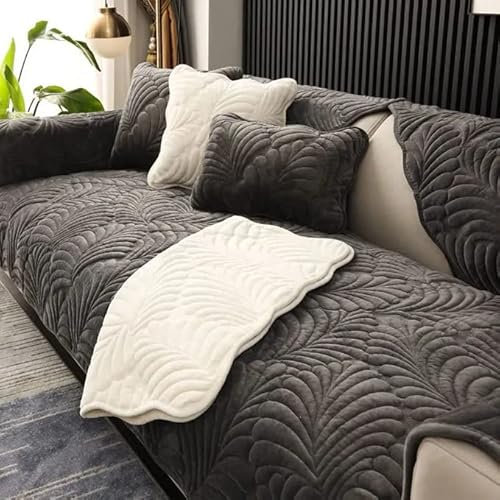 uyeoco Samt Sofabezug 1 2 3 4 Sitzer Couchbezug L Form Ecksofa Sofa/Couch überwurfdecke, Samt Couch Überwürfe Sofahusse Sofaüberwürfe rutschfest Sofa Abdeckung (Color : #3, Size : 110x160cm)