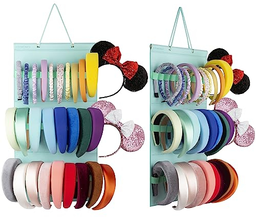 JOYMOMO Hanging Headband Holder for Girls, Felt Headband Organizer and Storage Holder - Mint Green