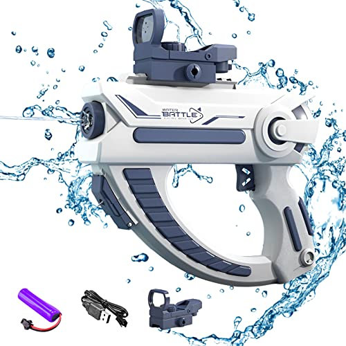 Pistola ad Acqua Bambino Elettrico Pistole e Fucili Acqua Automatico Gioco Piscina Spiaggia Esterna Batteria Ricaricabile USB (Blu)