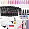 Kit Ongle Gel UV Complet, Phoenixy 8 Couleurs Poly Nail Extension Gel Faux Ongles Kit Ongle Gel avec 36W Lampe UV/LED pour Debutant