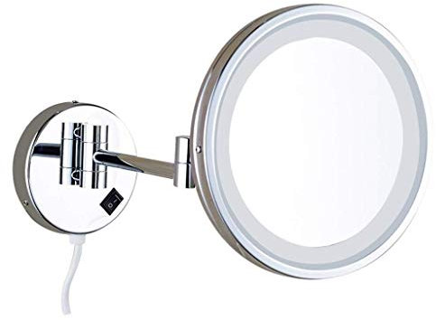 GaRcan Light up Life& Makeup Mirror Miroir de Maquillage LED Simple Face pour Salle de Bain 10 Pouces avec Miroir Lumineux Miroir de courtoisie Pliant Mural