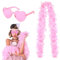 Flintronic Federboa, Bunte Feder Boas mit randlosen Sonnenbrillen, 2M Flauschige Federboa für Damen Kostümzubehör, Feder Schal für Hochzeit Karneval Geburtstag Cosplay Weihnachten (Rosa)