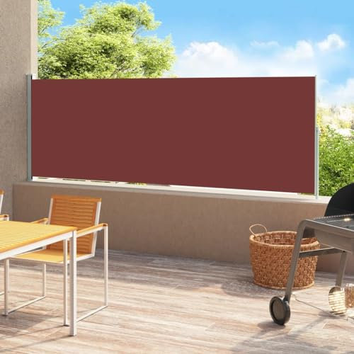 WIFESE Paravento da Esterno Separe Divisorio Esterno 180x500 cm Tende da Esterno Tenda da Sole Tettoia Antipioggia Frangivento Marrone