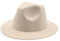 WERNZATT-Kinder Faux Tweed Breite Krempe Filzhut Einfarbig Kinder Jazz Hut Klassisch Breite Krempe Panama Bowler Hut (Cremiges Weiß, 4-10 Years)