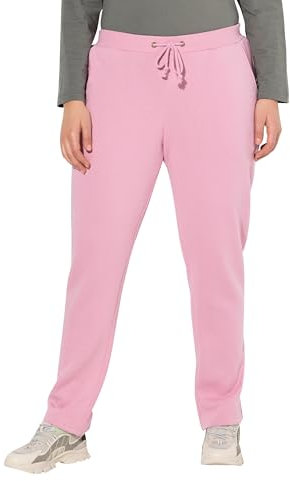 Ulla Popken Damen Sweathose, Kuschelweiche Innenseite, Elastikbund Hose, Himbeere, 56W / 32L EU