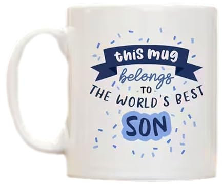 Father Sons Coffee Mugs, World's Best Dad Mug | Best Dad Coffee Mug 350ml, Best Son Mug, Coffee Cup for Best Son in the World, Dad Mug