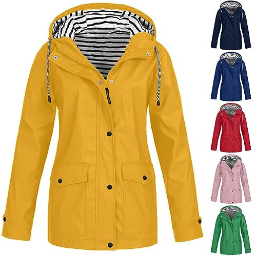 2024 Vêtements Imperméables Femme Léger Veste de Pluie Long Manteaux Imperméables avec Capuche D'extérieur Coupe Vent Grande Taille Impermeable Veste manteau femme hiver vestes de randonnée femme