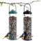 OFFCUP Futtersäule, Vogelfutterspender Kunststoff 21,5cm mit 2 Anflugplätzen, Vogel Futterstation zum Aufhängen, Wildvögel Futtersilo Transparentrohr Vogelfutterhaus für Garten Terrasse, 2 Stück