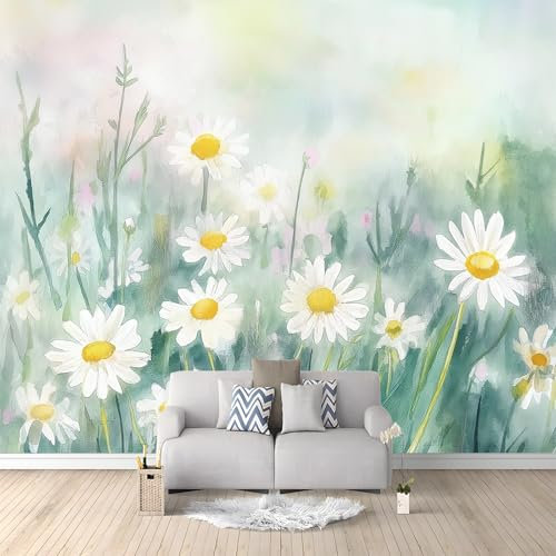 Générique Papier Peint Intissé 3D Peindre Un Chrysanthème 300x210 cm Papier Peint Mural Poster Tableaux Muraux Tapisserie Photo, Mural Personnalisé pour Salon Chambre Décor
