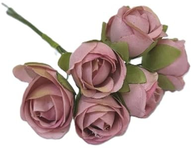 36 Fiori fiorellini rosellina da bomboniera Artificiali Tenerfie da 2 cm | VARI COLORI IN OFFERTA | CREAZIONE BOMBONIERE FAI DA TE fiore rosa per bomboniere (Rosa Antico)