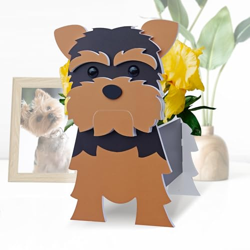Lankio Yorkshire Hunde-Pflanzgefäß, Haustier-Form, Gartentöpfe für Innen- und Außenbereich, Garten, Dekoration, niedlich, Überraschungsgeschenke/Souvenirs für Tierliebhaber