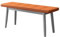 Farmhouse Polsterbank aus Holz für Eingangsbereich und Wohnzimmer, moderne Bettbank mit Schuhregal, Esszimmerbank (Orange, 80 cm)