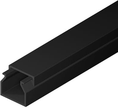 EDO Goulotte de Câble 16x16 mm Cache-Câble Anthracite Foncé 2m - Goulotte PVC avec Couvercle à Clipser - Cache Câble Mural en Saillie - Goulotte Décorative TV, Bureau, Salon