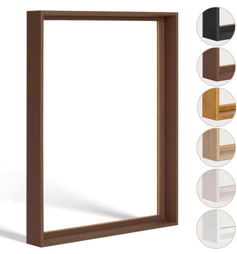 Schattenfugenrahmen Frieda 100x120cm Braun (matt) Selbstmontage Bausatz DIY