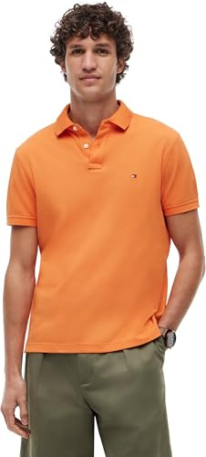 Tommy Hilfiger Herren Poloshirt Kurzarm 1985 Regular Fit, Orange (Orange Tulip), XXL