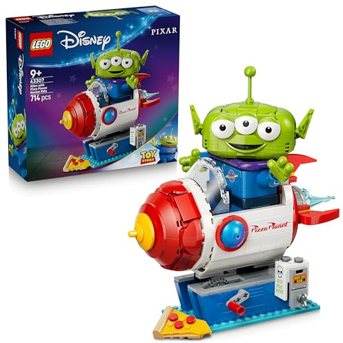 LEGO|Disney Pixar Alien with Pizza Planet Rocket Ride - Spaceship Toy w/Alien Figure for Kids' Bedroom Decor - Gift for 9+ Year Old Boys, Girls & Toy Story Fans - 43307