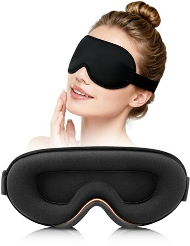 lulir Masque de Nuit, 3D Voyage Sommeil Yeux Cache Oeil, 100% Occultant