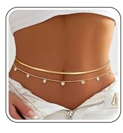 ZOERAY Cadena de Cintura Oro para Mujer en Capas con Mariposa Amor Colgante 18K Dorada Cadena de Vientre Ajustable Body Belly Chain Verano Cadena Corporal de Bikini Sexy Playa Boho Joyería Mujer Niñas
