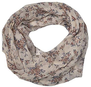 Euly Seide Cotton Loop Schal Loopschal Rundschal Schlauchschal Tuch Tücher Damenschal Traumfänger (Blumen Beige)