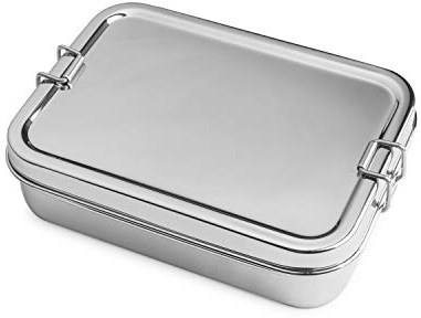 Brotzeit Lunchbox 2in1 Two-in-one Brotdose Jausenbox aus Edelstahl 18x13x5cm