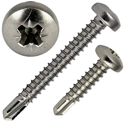 PROTECH 200 Stück Bohrschrauben Durchmesser 3,5mm Länge 13mm Edelstahl A2 DIN7504 Kreuz Pozi Blechschrauben V2A Linsenkopfschraube - NUR für Alu, Gips, Kunststoff (NICHT für Stahl)