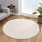 Impression Teppich Rund - Perfect Teppiche fürs Wohnzimmer, Flur, Schlafzimmer, Kinderzimmer, Babyzimmer - Hochwertiger Öko-Tex Zertifizierter Flächenteppich - Solid Color Creme - 120 cm Rund