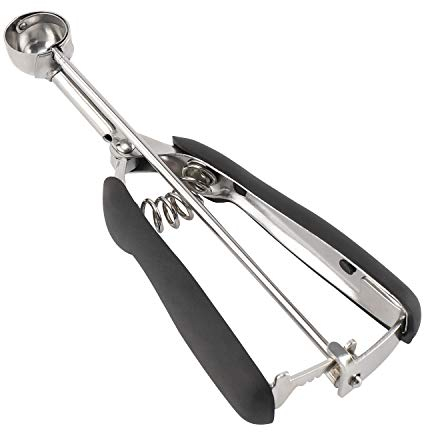 Eisportionierer Edelstahl 2,5 cm, TJ POP Extra Klein Eislöffel Portionierer 5ml mit Auslöser und Komfortablem Griff Für Eiscremekugel, Backen, Melonenkugel