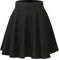 Hoerev Frauen Mädchen Ausgestellter Lässiger Mini Schule Tennis Skater Lässiger Tanzrock,Schwarz,XS