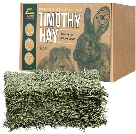 Eaton Pet and Pasture Naturally Grown, Premium, 1st Cut Blend, Western Timothy Hay Orchard Blend, Small Animal Food, Sustainable, Eco-Friendly, Farmer-Owned, 6LB-Box.