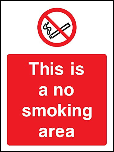 Schild mit Aufschrift This is a no smoking area.