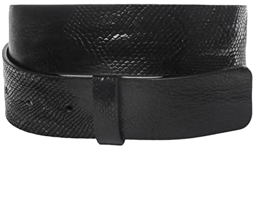 Luca Kayz Ledergürtel Wechselgürtel ohne Wechselschnalle Classic SIENA 4cm Black Schwarz 85cm