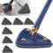 Earnmore Mopa de Limpieza Triangular de 360 Grados, trapeador telescópico Triangular Giratorio Ajustable, fregona multifunción de Empuje automático (Azul + 6 Almohadillas)